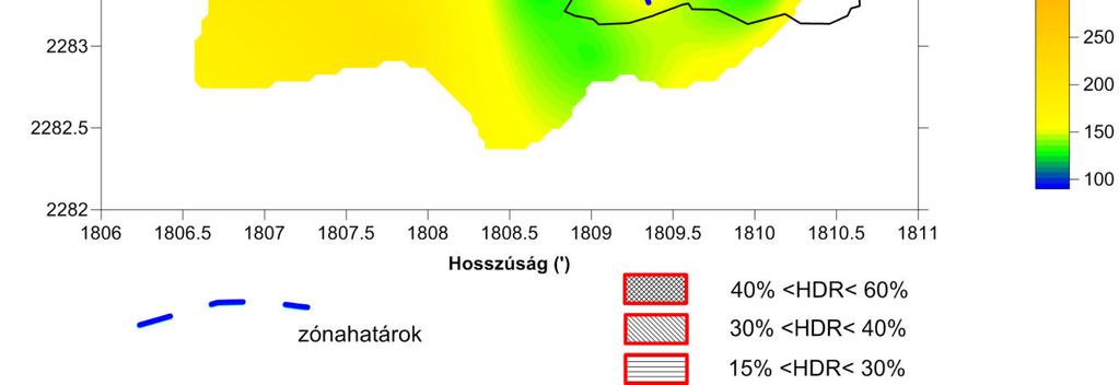 65. ábra Az alapozási mélység sebességének és károk eloszlásának kapcsolata Dinarban 7.4.6. Értékelés Összegzésképpen a projekt során felületi hullám mérésekkel sikerült olyan kiterjedt