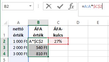 Cellahivatkozás nevek A képletek olvashatóbbá tételének érdekében hivatkozásként használhatunk neveket is.