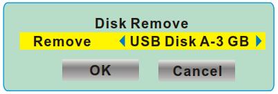 User Manual 7.5 Remove USB device safely This menu allows you to remove the external USB device safely.