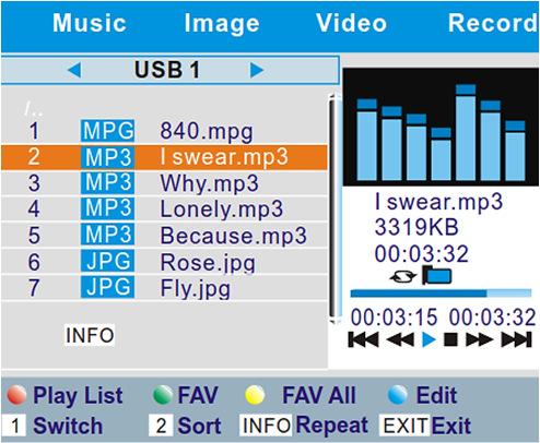 User Manual 9. Media player 9.1 Media Playback This function allows you to play the media files from the USB HDD.