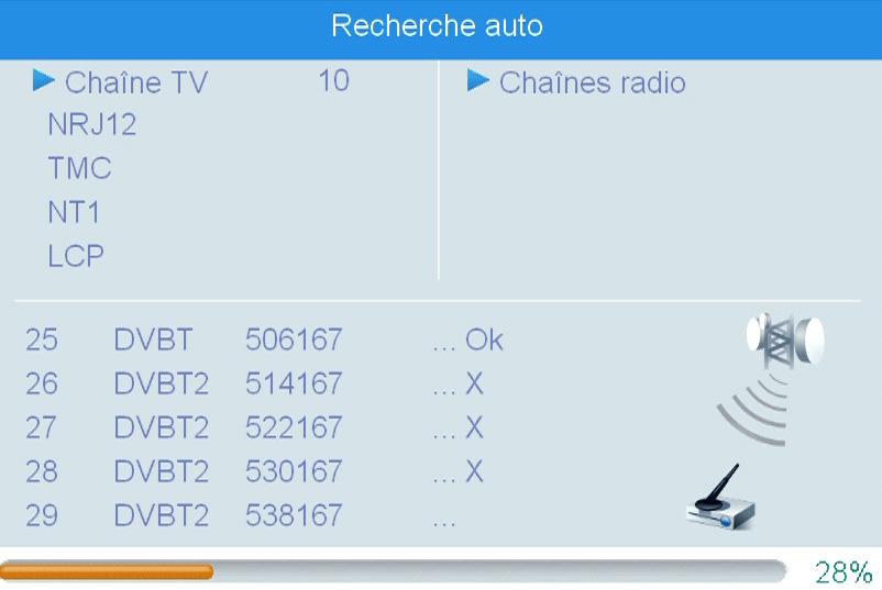 Mode d emploi Région : Indiquer le pays où est installé l adaptateur avec < / >, < > puis passer à la ligne suivante avec < > Langue : choisir la langue des menus avec < / >, puis passer à la ligne