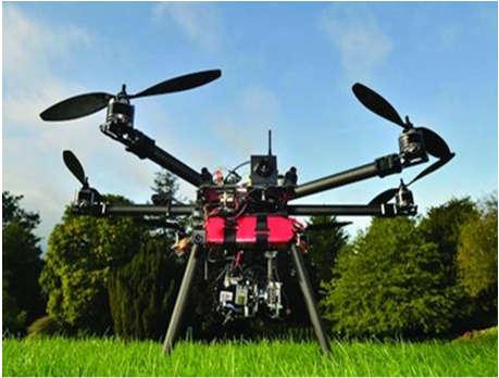 Másik példa pedig az ugyancsak angol Bristol Egyetemen fejlesztés alatt álló négy rotoros AARM (Advances Airborne Radiation Monitoring) rendszert tartalmazó drón.