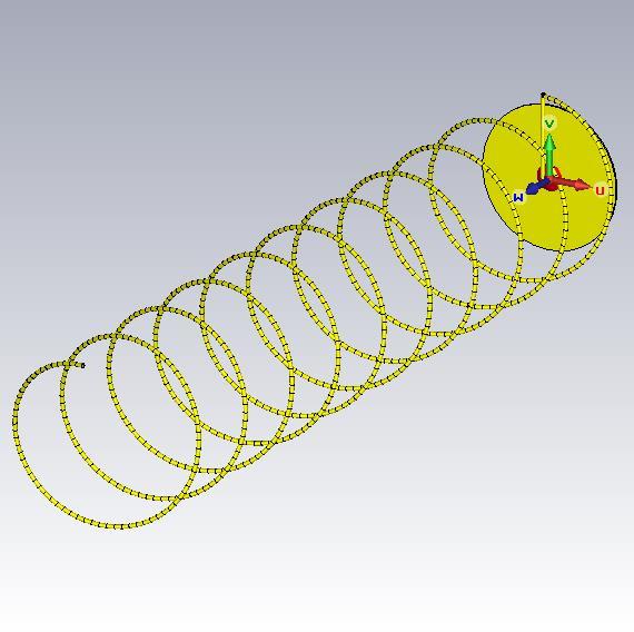 α = atan ( S ) ; H = ns ; C = πd C Ezek a paraméterek döntően meghatározzák a helix impedanciáját és iránykarakterisztikáját, ezen felül érdemes még megjegyezni a ρ huzalátmérőt és a feeding gap-et,