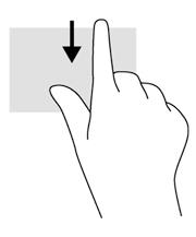 Pöccintsen finoman az ujjával az érintőtábla felső szélétől kiindulva a Testreszabás ikon megjelenítéséhez.
