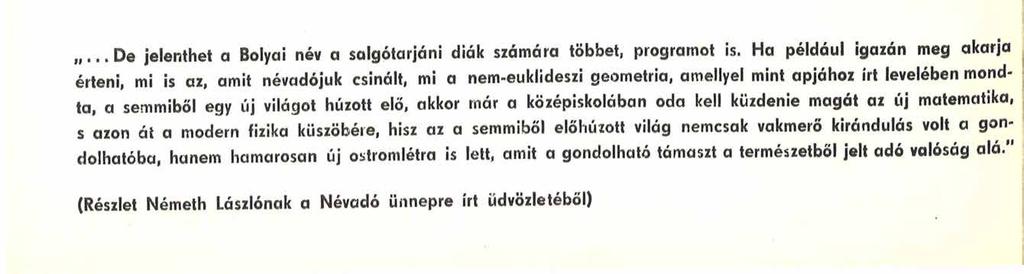 ...De jelenthet a Bolyai név a salgótarjáni diák számára többet, programot is.