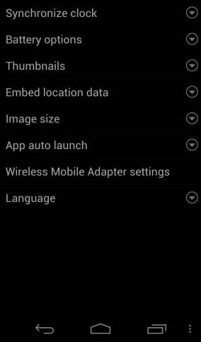 Android operációs rendszer 1 Jelenítse meg a Wireless Mobile Utility alkalmazás beállításait.