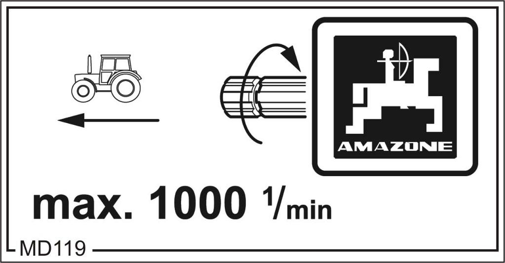 Beállítások 7.9.1 TLT ventilátorhajtás A rendelési adatok alapján a ventilátorhajtás pl. 1000 1 /min. traktor-tengelycsonk fordulatszámra van beállítva.