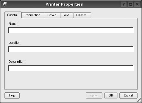 A nyomtatóbeállítások megadása A Printers configuration panel tulajdonságablakában módosíthatja a készülék nyomtatóként való használatához tartozó tulajdonságokat.