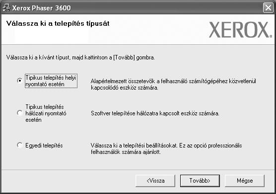 1 Nyomtatószoftver telepítése Windows használata esetén A fejezet tartalma: A nyomtatószoftver telepítése A nyomtatószoftver újratelepítése A nyomtatószoftver eltávolítása A nyomtatószoftver