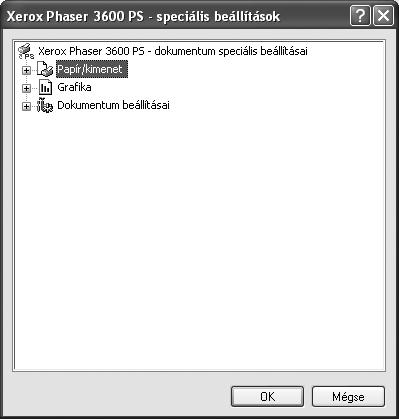 5 A Windows PostScriptillesztőprogramjának használata Speciális A speciális beállítások módosításához kattintson a Speciális gombra.
