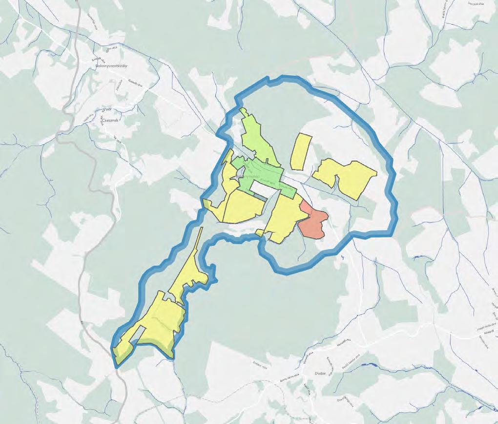 ELTÉRŐ KARAKTERŰ TELEPÜLÉSRÉSZEK eltérő karakterű területek lehatárolása, a településkép, arculati jellemzők és településkarakter bemutatásával A mindössze 440 fős lakosságú Bakonyoszlop területének