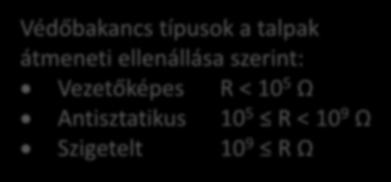 Védőbakancs típusok a talpak ez adható) átmeneti