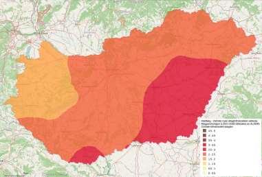 Ez a klímamodell a téli időszakra az egész ország területén 1-1,5 C, a tavaszi időszakra Budapest környékére (valamint Észak- agyarországra és a Dél-Dunántúlra) 1,5-2 C, a nyári időszakra az ország