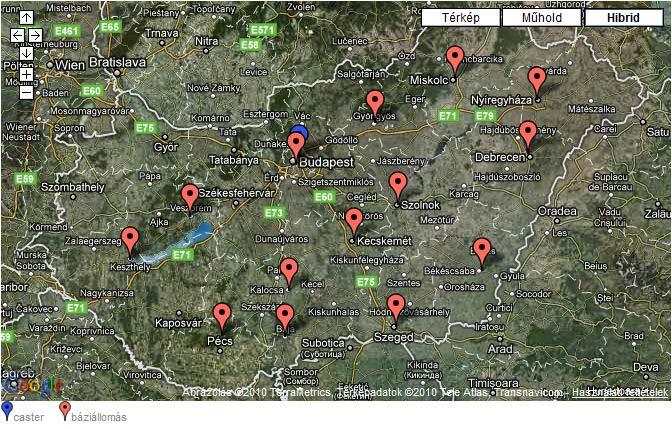 Több bázisos rendszer Magyarországon ( 2010. június) Host: www.geotradegnss.
