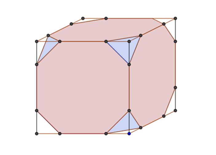 II. Kidolgozott feladatok 1. Hány részre osztja a teret a kocka lapjainak hat síkja? A kocka belsejében van 1 térrész. A kocka minden lapjához csatlakozik egy tartomány, ilyenből 6 darab van.