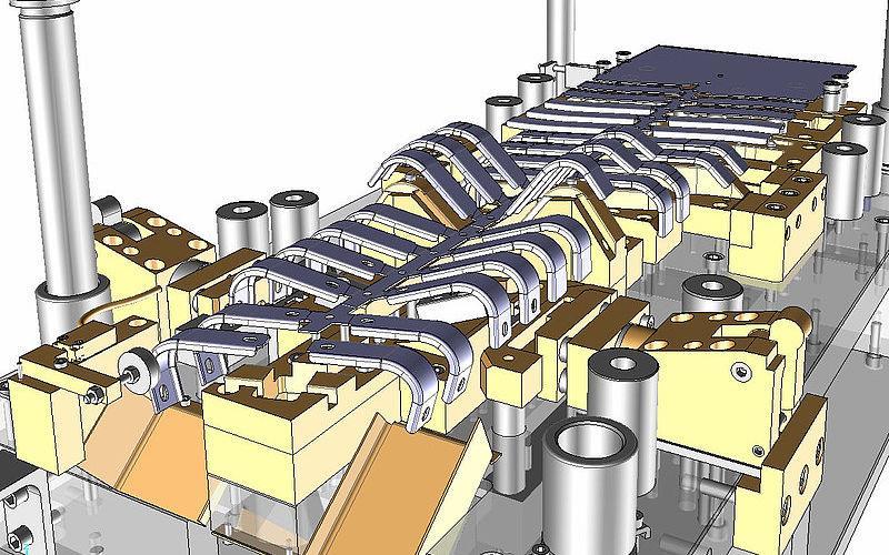 2D rajzok létrehozása, darabjegyzékkel és fúrási táblázatokkal szerszám automatikus szimulációja ütközési vizsgálatokkal rugók, betétek, lyukasztók, matricák automatizált beépítési és tűrési