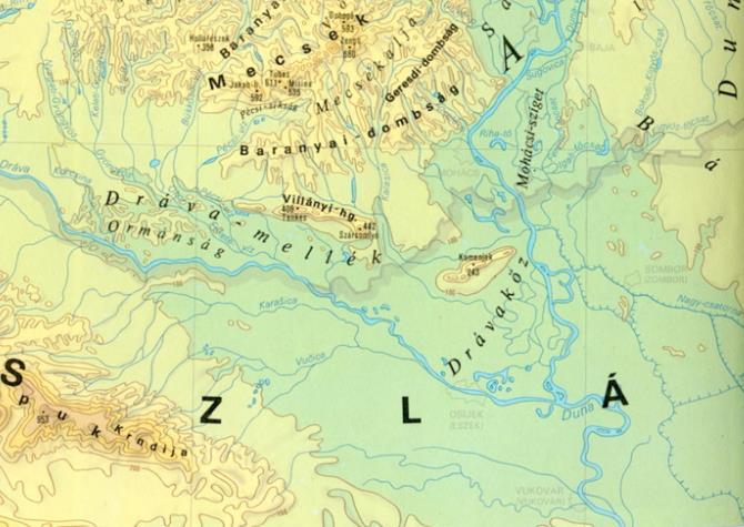 Zselic-Baranyai-dombság, Villányi-hegység és a Dráva- Száva