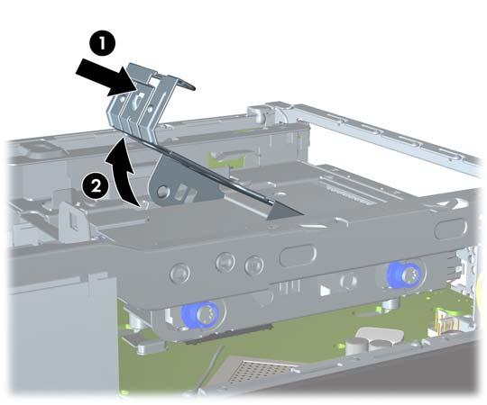 A merevlemez cseréje MEGJEGYZÉS: Az ultravékony asztali számítógépben csak 2,5 hüvelykes soros ATA (SATA) belső merevlemez-meghajtók használhatók; a párhuzamos ATA (PATA) meghajtók nem támogatottak.