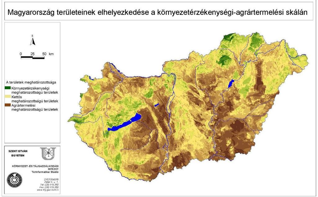 Agrár-környezetgazdálkodási adottságok A mezőgazdasági terület