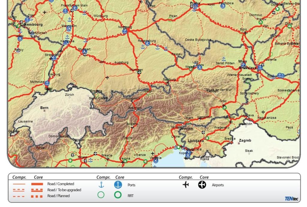 ) Vasúti közlekedés Budapest-Trieszt 790 km, 12 h Budapest-Krakkó 661 km, 10 h 30 Békéscsaba-Koper