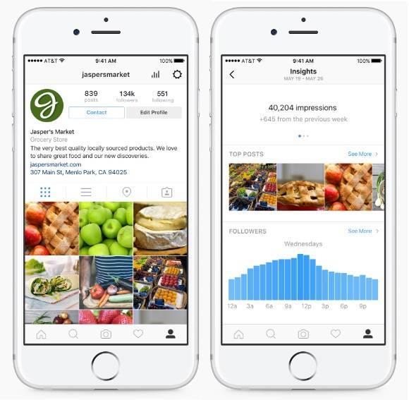 Instagram Business Tools Ingyenes brand profil, praktikus üzleti funkciókkal Kapcsolat gomb megjelenése (email/telefon/ navigáció-cím) Analitika (Insights): Kik követnek?