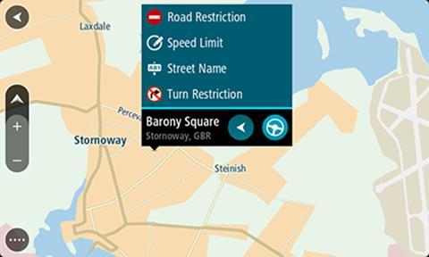 Megjegyzés: Ha a menüben nem felsorolt típusú térképmódosítást kíván bejelenteni, használja a Map Share Reporter alkalmazást a tomtom.com oldalon. 5.