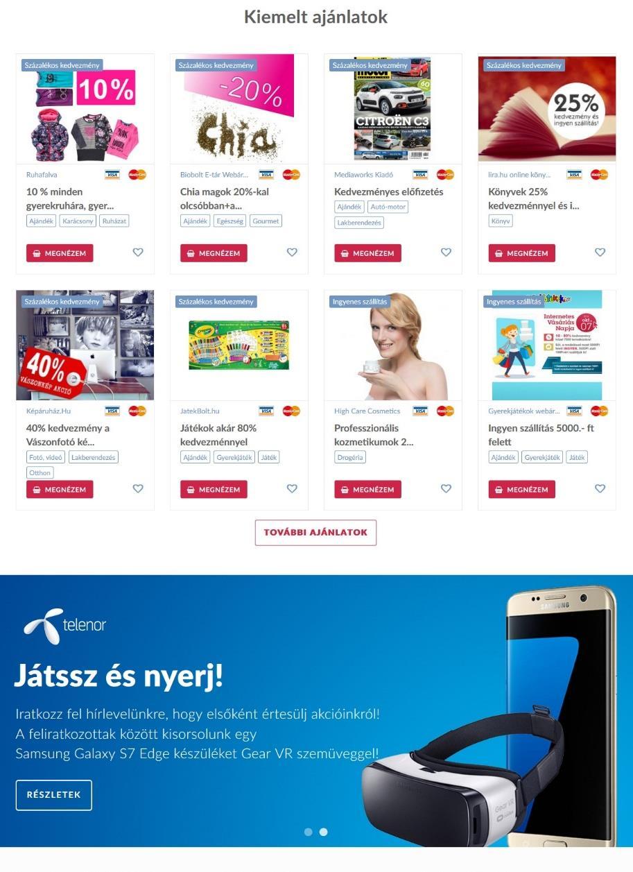 ARANY SZPONZOR Teljes szélességű fix banner a nyitóoldalon a kiemelt belistázott ajánlatok alatt (1170x305 px)