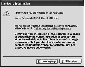 Előfordulhat, hogy a Windows egy üzenetben arról értesíti, hogy az illesztőprogram nincs hitelesítve.