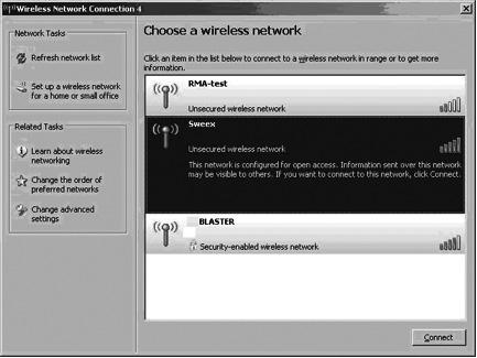 Ennek módját az alábbiakban megadjuk: Windows XP A képernyő jobb alsó sarkában kattintson jobb egérgombbal a vezeték nélküli kapcsolat ikonjára, majd válassza a View Available