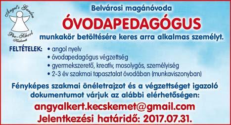 30-ig (esetenként hétvégi munkavégzés) Információ: 06 20/2565-994 vagy kecskemet@ alkotomuveszet.hu SZOBAFESTŐT felveszek Kecskemét és környékbeli munkákra.