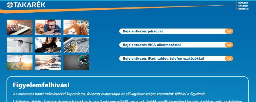 hu A honlap jobb felső sarkában az Internet Bank belépés (sárga gomb) megnyomásával tud a