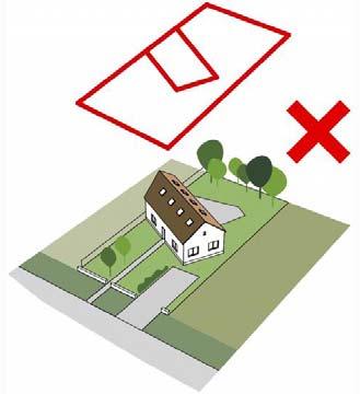 A településrészen a családi házak telepítése akkor megfelelő, ha azok az egyik (általában északi) oldalhatáron, vagy