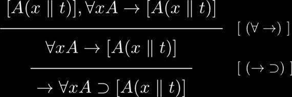 Gentzen kalkulusai A 11 sémából előállított alapformula esetén a levezet: A 12 sémából előállított