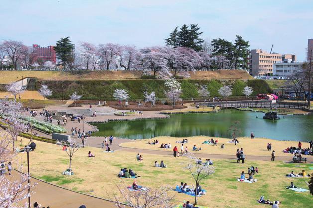 Természet 自 Séta a Maebasi Parkban 然 前橋公園コース Maebasi Park 前橋公園 Maebasi szívében elhelyezkedő park, amely magában foglalja a Szacsi tótól kezdve a