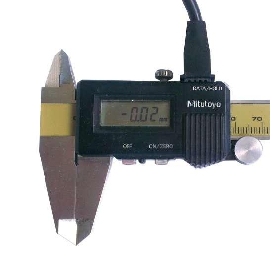 2. ábra: Mérőeszköz nullont-hibája (offset) (Jelen esetben X 0 = 0,02 mm ) Egyszerű hosszmérés során a munkadarabot mindig két mérőfelület közé kell befogni és rögzíteni.