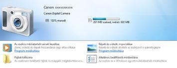 A számítógép USBkapcsolataira vonatkozó részletes tájékoztatást a számítógép használati útmutatója tartalmazza. 2 Kapcsolja be a fényképezőgépet a CameraWindow ablak megjelenítéséhez.
