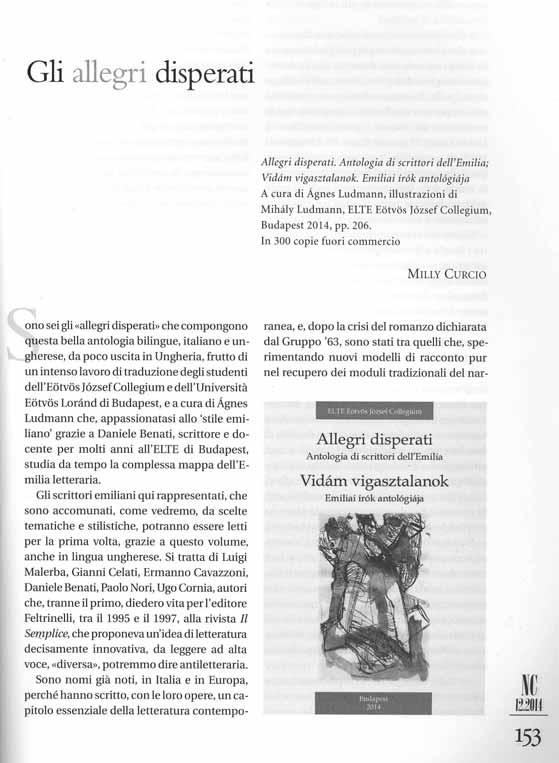 Könyvkiadás 173 Ismertetők a Collegium kiadványairól (1) Allegri disperati.