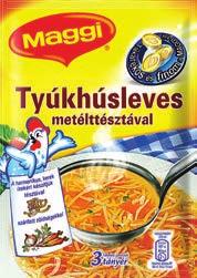 tyúkhús metélttésztával, 40 g gulyás tarhonyával, 48 g 289 Duel