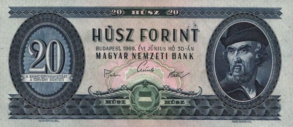 5, 4, 0, 40, 20, 0, 20 forint, 1969.06.0. C sorozat, számjegyű sorozat és 6 számjegyű sorszám F.