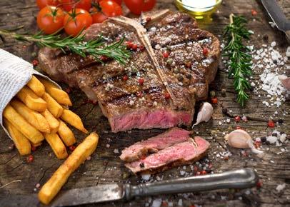állagot. Ha kell, maghőmérővel ellenőrizhetünk. A jó steak kívül barna belül rózsaszín.