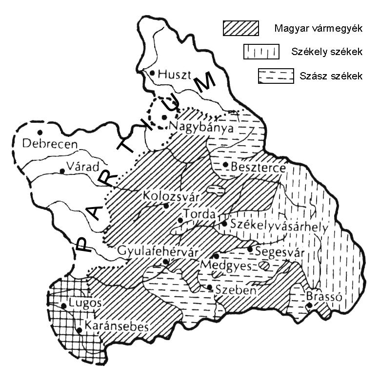 század végén Erdély közigazgatási térképe a XVI. században Az erdélyi népesség anyanyelvi megoszlása a XVI.