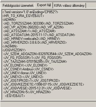 ill ott megtekinthető a generált xml állomány is.
