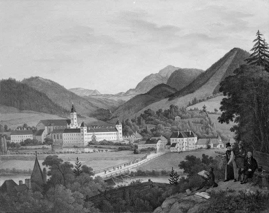 IRENE RABL Stift Lilienfeld von Nordwesten (Johann Nepomuk Höfel 1839), Öl auf Leinwand, 53x66 cm, Gemäldesammlung des Stiftes Lilienfeld. Foto: Harald Schmid 2.