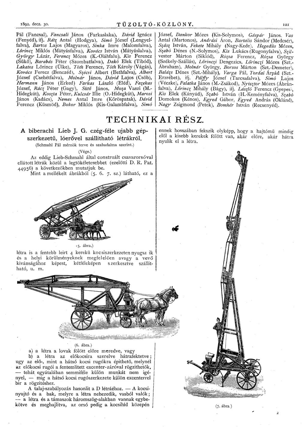 1892. decz, 30. TŰZOLTÓ-KOZLONY. IZ! Pál (Fancsal), Fancsali János (Farkaslaka), Dávid Ignácz (Fenyéd), ifj.