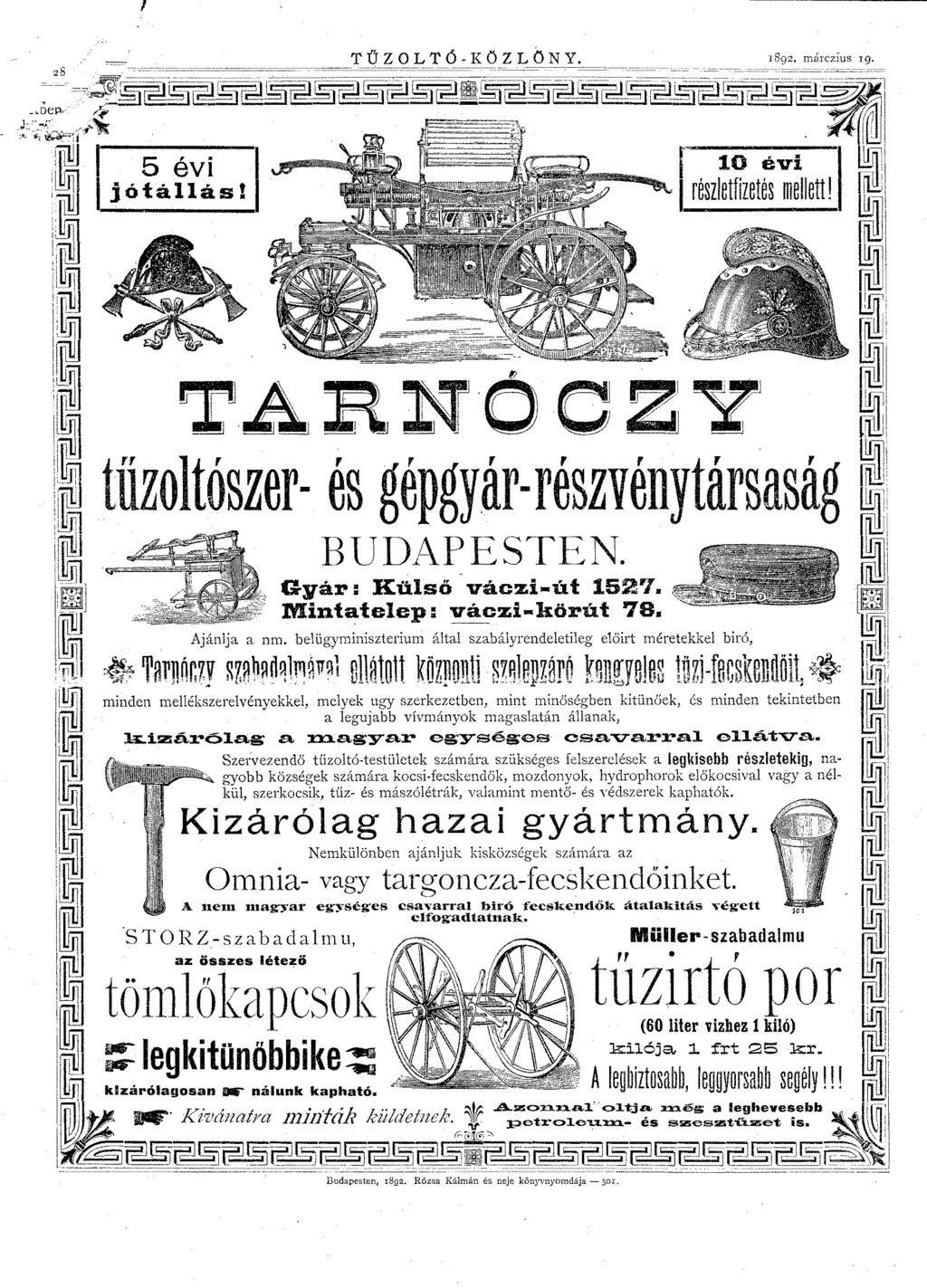 , Budapesten, 1892.