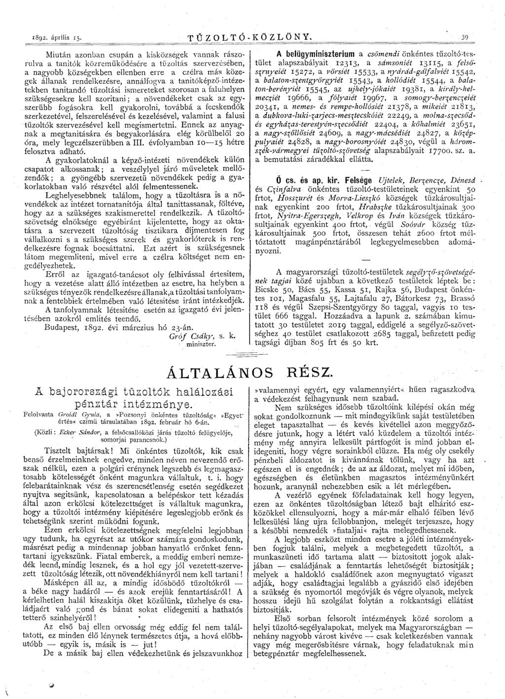 1892. április IS. TÚ ZOLTÓ-KÖZLÖNY.
