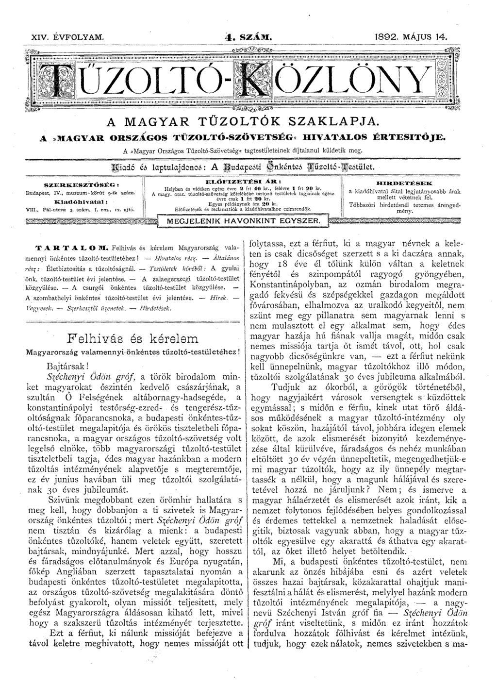 XIV. ÉVFOLYAM. 4. SZÁM. 1892. MÁJUS 14. ~y:~---- -- ~~~ -~~ ~f' ""C"~IIU """;'~ ""'Z..m_"""""O''' ''''''''''''"T'' ''''T''''''''''''''ii''~'o''''';'';'''''''''''''''I'''''''''"ii'o''''':"' ;.