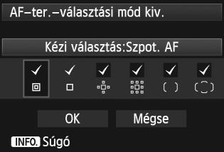 3 AF-funkciók testreszabása AF-területválasztási mód kiválasztása A fényképezési szokásainak megfelelően szűkítheti a választható AFterületválasztási módok számát.