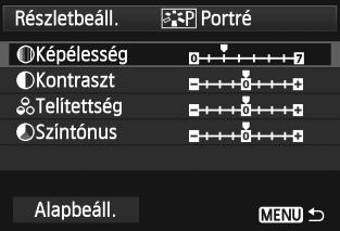 3 Képstílus testreszabása A képstílus testreszabható az egyes paraméterek, például a [Képélesség] és a [Kontraszt] beállítás módosításával.