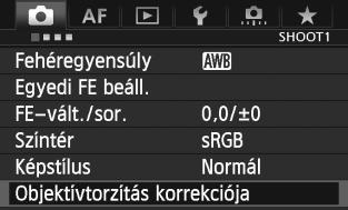 3 Az objektív peremsötétedésének/kromatikus aberrációjának javítása Periférikus fényveszteség olyan objektívek esetében történik, amelyek jellemzői a képek sarkait sötétebbként jelenítik meg.